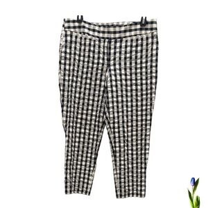 LOFT Marisa Cropped gingham Black and White  Capris pants Size 8P